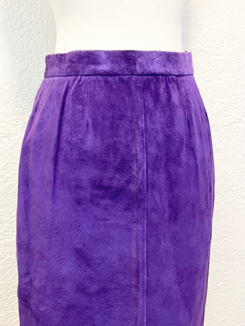 Vintage Suede Leather Skirt Purple 4 Whimsigoth Fairy 90s 80s - Picture 2 of 6